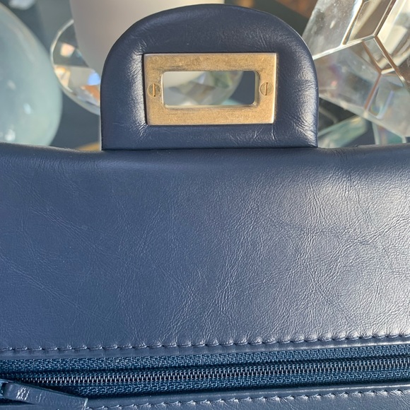 CHANEL  2.55 Reissue Double Flap Bag Chevron Blue w/receipt - Picture 6 of 17